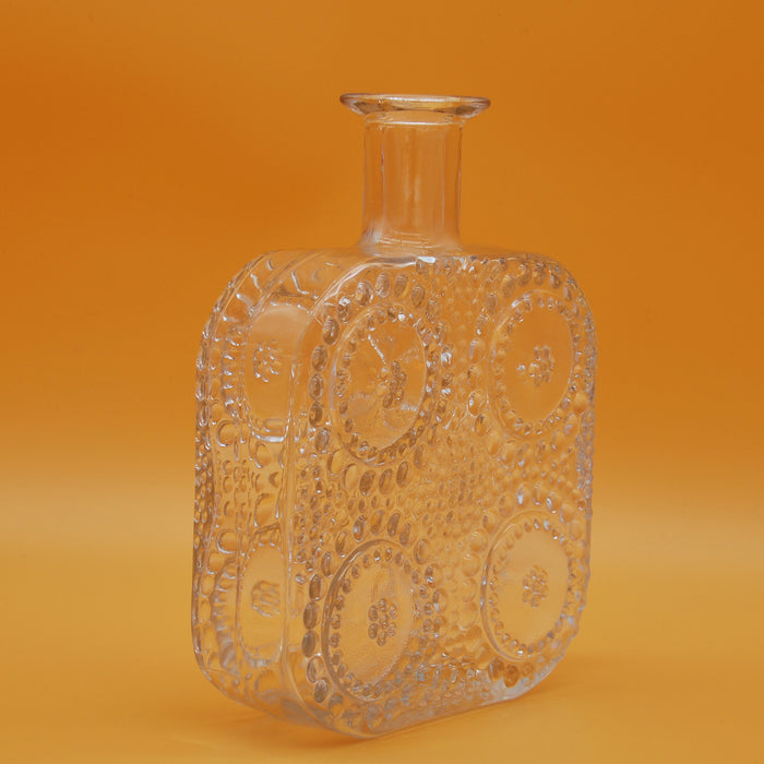 Riihimäen Grapponia Clear Vase, vintage vase Riihimäen