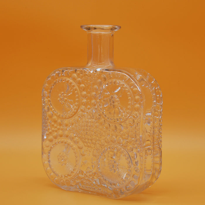 Riihimäen Grapponia Clear Vase, vintage vase Riihimäen